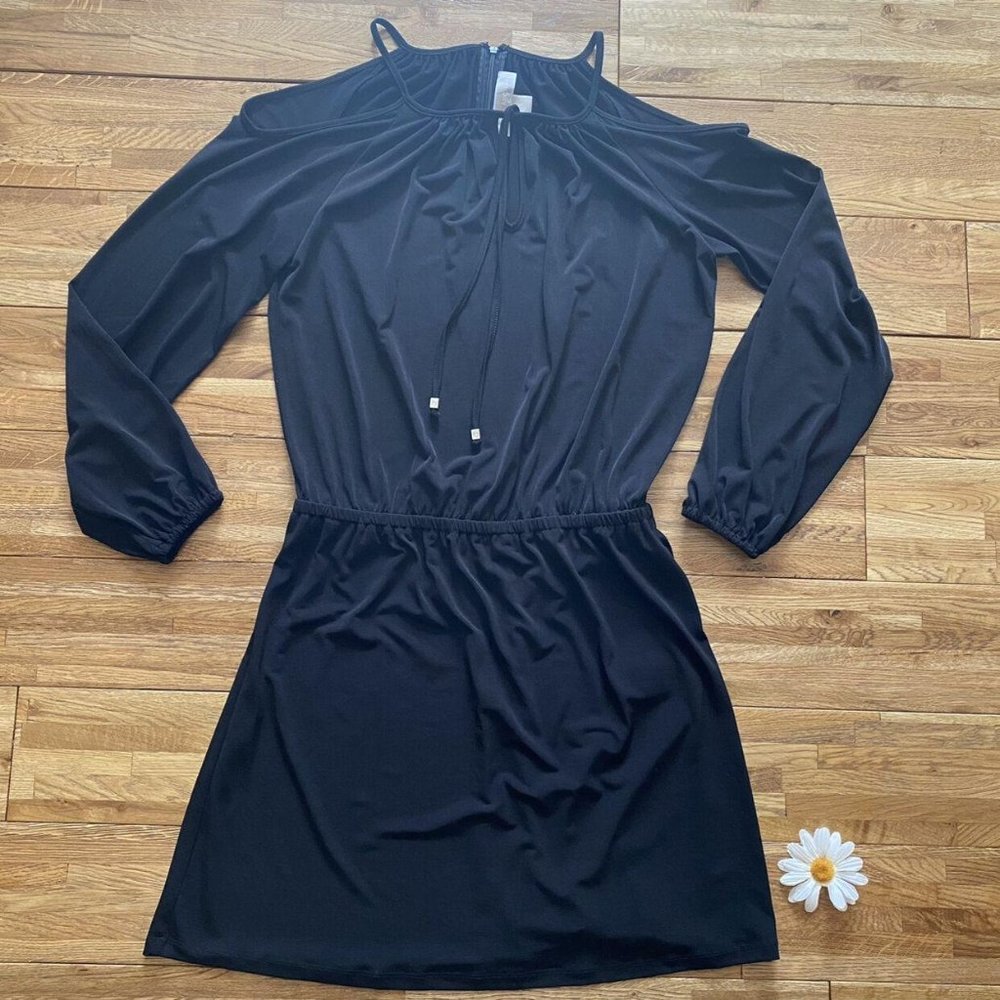 Michael Kors Black Cold Shoulder‎ Dress Size S